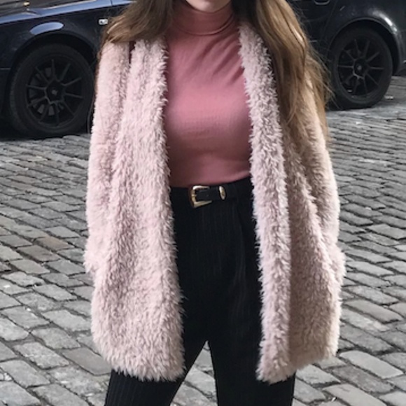 light pink fluffy coat